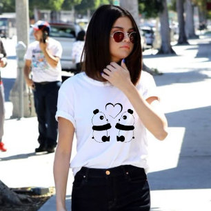 Cute Panda Bear Couple aesthetic T-Shirt 