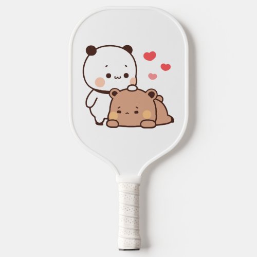 Cute Panda bear couple hugging bubu and dudu love Pickleball Paddle