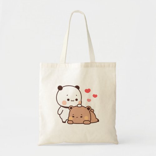 Cute Panda bear couple hugging bubu and dudu love Tote Bag