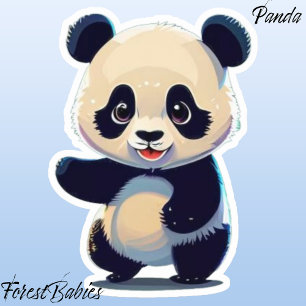 Cute Panda Bear Cub Animal Cartoon Graphic Sticker