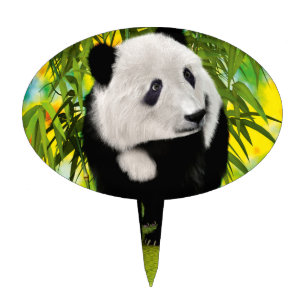 Cute Panda Bear Cub Kawaii Animal Lover Gift Cake Topper