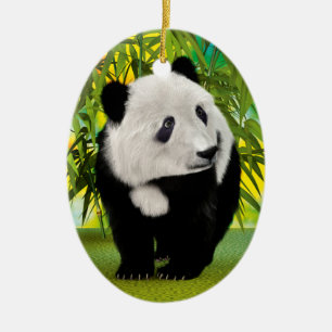 Cute Panda Bear Cub Kawaii Animal Lover Gift Ceramic Ornament