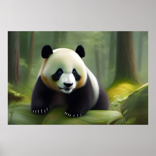 Cute Panda Bear Cub Poster