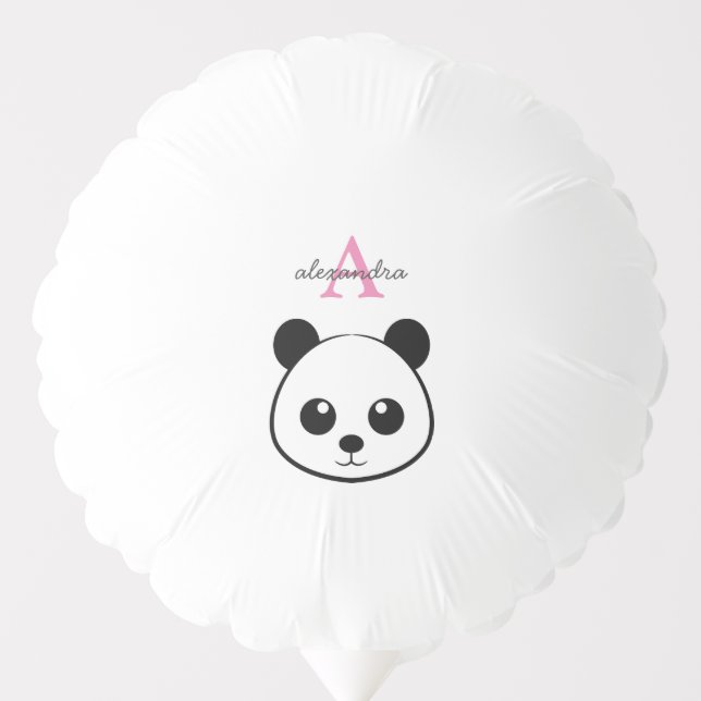 Cute panda bear custom Monogram  Balloon (Front)