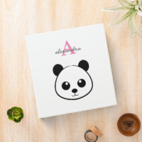 Cute Panda Bear Custom Monogram Binder – Personal