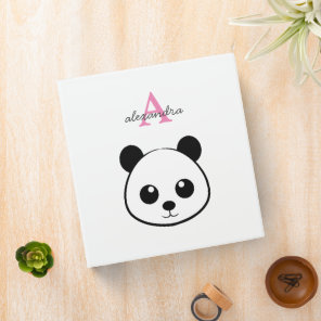 Cute Panda Bear Custom Monogram Binder – Personal