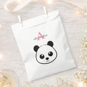 Cute Panda Bear Custom Monogram Favor Bag