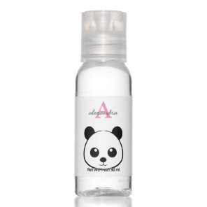 Cute panda bear custom Monogram  Hand Sanitizer