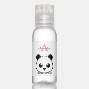 Cute panda bear custom Monogram Hand Sanitizer