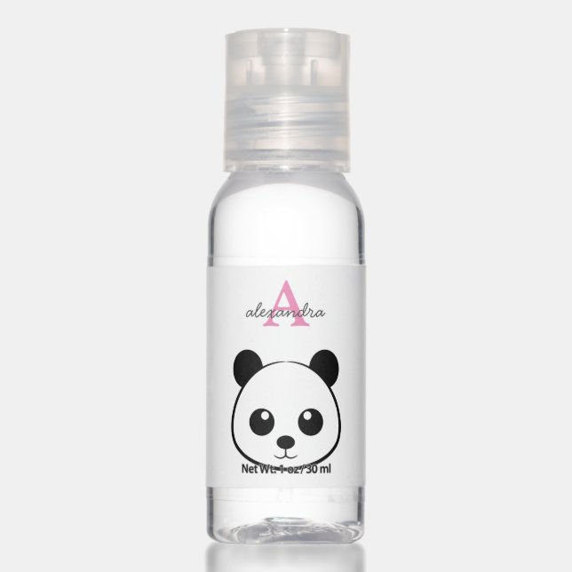Cute panda bear custom Monogram  Hand Sanitizer (Front)