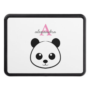 Cute Panda Bear Custom Monogram Hitch Cover