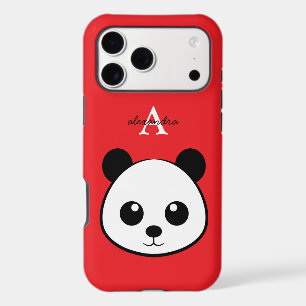 Cute Panda Bear Custom Monogram iPhone Case 