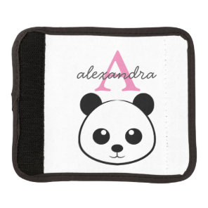 Cute panda bear custom Monogram  Luggage Handle Wrap