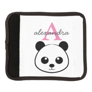 Cute panda bear custom Monogram Luggage Handle Wrap