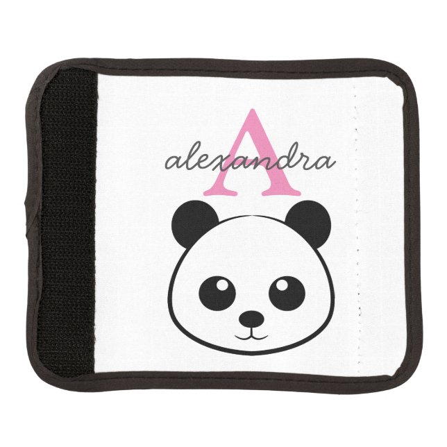 Cute panda bear custom Monogram  Luggage Handle Wrap (Front)