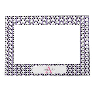Cute Panda Bear Custom Monogram Magnetic Frame