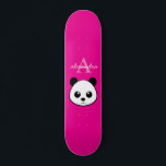 Cute Panda Bear Custom Monogram Pink Background Skateboard<br><div class="desc">Cute Panda Bear Custom Monogram Skateboard – Personalized Animal Skate Board Stand out at the skatepark with this Cute Panda Bear Skateboard featuring an adorable black and white panda design. Add your custom monogram or initials for a unique and personal touch. Perfect for kids, teens, and panda lovers, this personalized...</div>