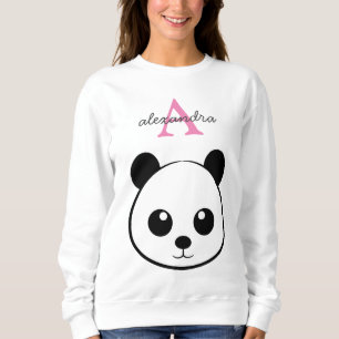 Cute Panda Bear Custom Monogram Sweatshirt 