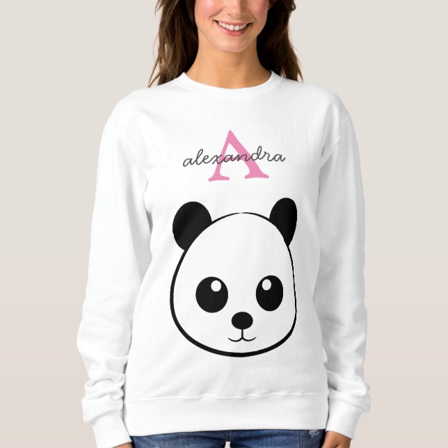 Cute Panda Bear Custom Monogram Sweatshirt  (Front)