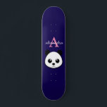Cute Panda Bear Custom Monogram violet Background Skateboard<br><div class="desc">Cute Panda Bear Custom Monogram Skateboard – Personalized Animal Skate Board Stand out at the skatepark with this Cute Panda Bear Skateboard featuring an adorable black and white panda design. Add your custom monogram or initials for a unique and personal touch. Perfect for kids, teens, and panda lovers, this personalized...</div>
