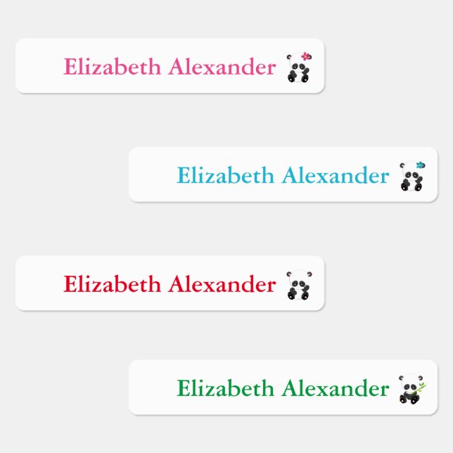 Cute Panda Bear Daycare Labels (Group)