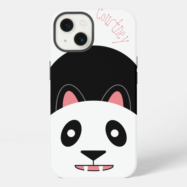 Cute Panda Bear Face Customizable Iphone Case (Back)