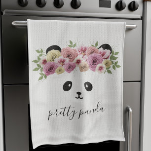 Cute Panda Bear Face Modern Nursery White Kitchen Towel