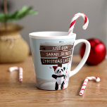 Cute Panda Bear Festive Christmas Coffee Latte Mug<br><div class="desc">If you love pandas and lattes then this is the coffee mug for you. Perfect for Cinnamon Lattes and Gingerbread ones too. Just add your name</div>