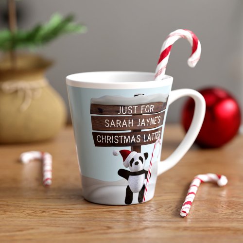 Cute Panda Bear Festive Christmas Coffee Latte Mug