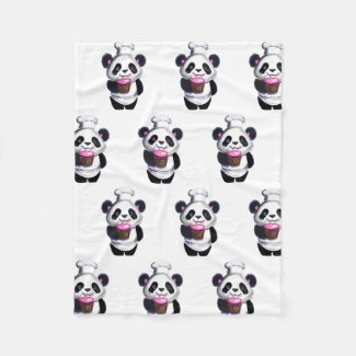 Cute Panda Bear Fleece Blanket