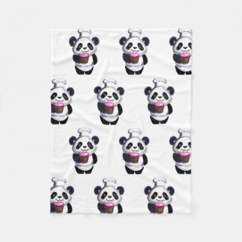 Cute Panda Bear Fleece Blanket by Visages at Zazzle