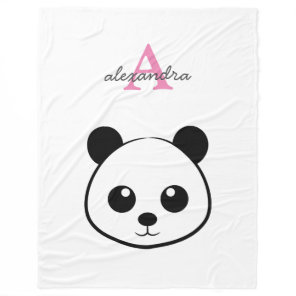 Cute Panda Bear Fleece Blanket | Personalized
