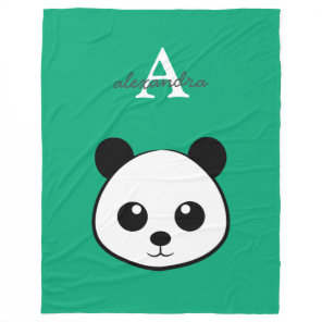 Cute Panda Bear Fleece Blanket | Personalized