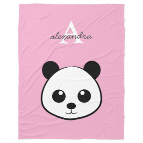 Cute Panda Bear Fleece Blanket | Personalized