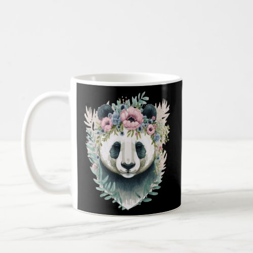 Cute Panda Bear Flower Crown Watercolor Animal T_S Coffee Mug