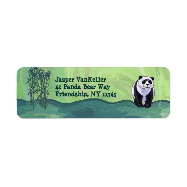 Cute Panda Bear Front Return Address Label (Front)