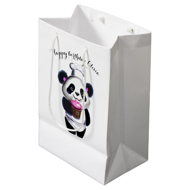 Cute Panda Bear Gift Bag (Front Angled)