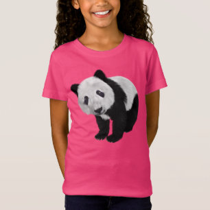 CUTE PANDA BEAR GIRLS LADIES T-SHIRTS