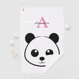 Cute Panda Bear Golf Towel   Personalized Monogram