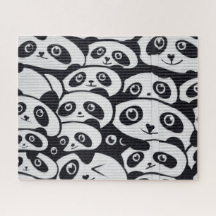 Cute panda bear graffiti pattern on shop blind, jigsaw puzzle