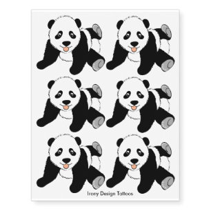 Cute Panda Bear Graphic Temporary Tattoos