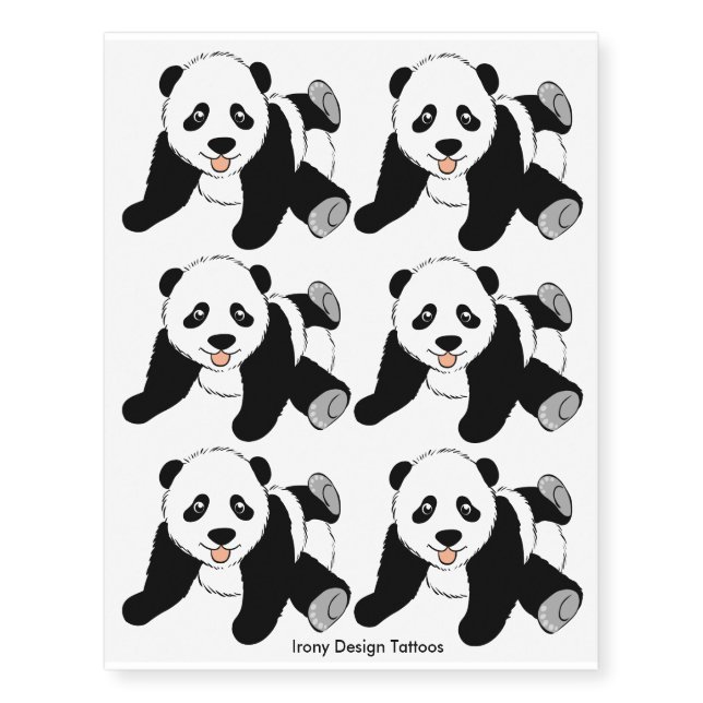 Cute Panda Bear Graphic Temporary Tattoos (Front)