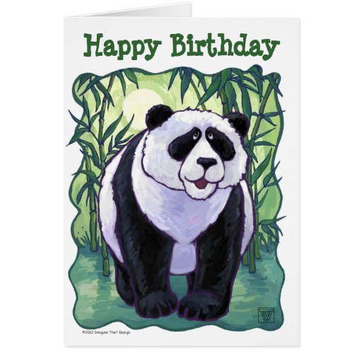 Cute Panda Bear Happy Birthday Greeting Card | Zazzle