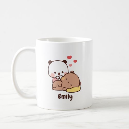 Cute Panda bear heart  Personalized Add Your Name Coffee Mug