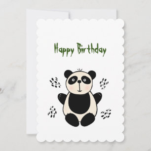 Cute panda bear holiday card