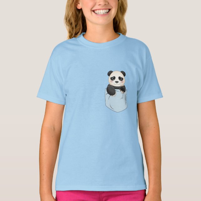 Cute Panda Bear In pocket T-Shirt (Front)