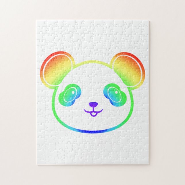 Cute Panda Bear In The Colors Of The Rainbow Jigsaw Puzzle (Vertical)