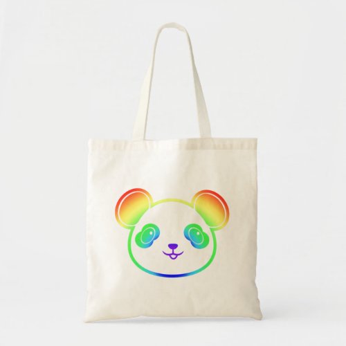 Cute Panda Bear In The Colors Of The Rainbow Tote Bag