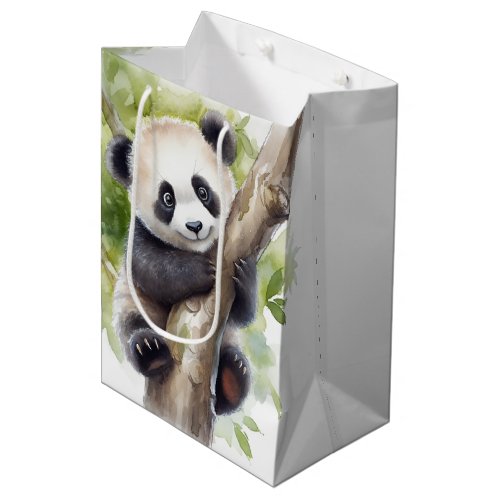 Cute Panda Bear In Tree Medium Gift Bag