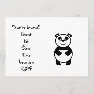 Cute panda bear invitation